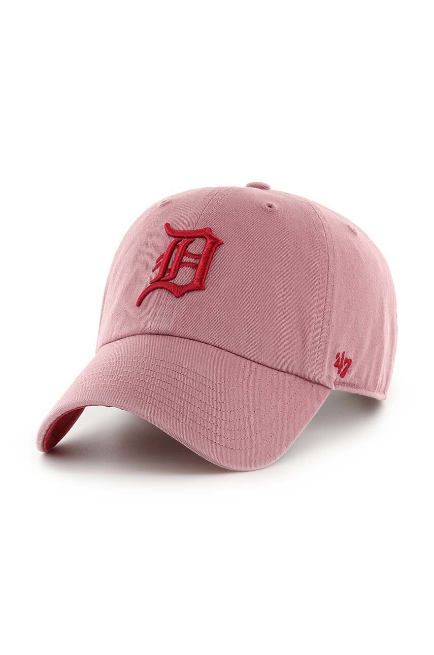 Βαμβακερό καπέλο του μπέιζμπολ 47 brand MLB Detroit Tigers χρώμα: ροζ, B-DBLUN09GWS-QC
