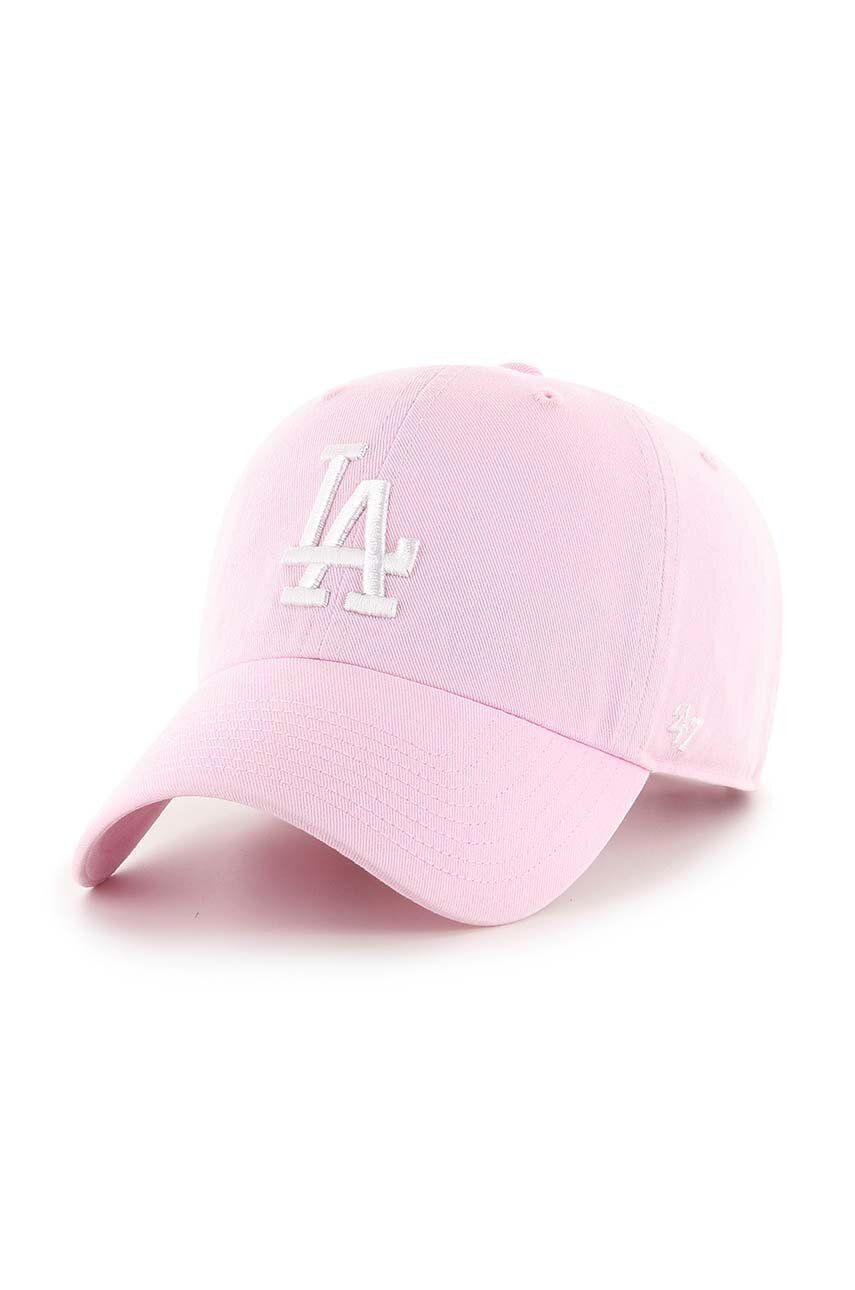 Βαμβακερό καπέλο του μπέιζμπολ 47 brand MLB Los Angeles Dodgers MLB Los Angeles Dodgers χρώμα: ροζ B-RGW12GWSNL-PTA