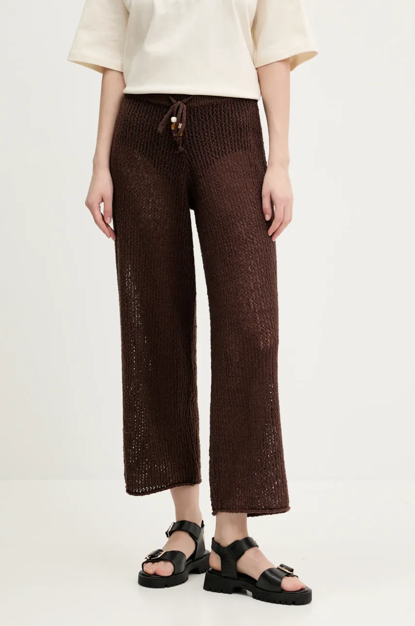 Βαμβακερό παντελόνι Abercrombie & Fitch χρώμα: καφέ, KI111-5032