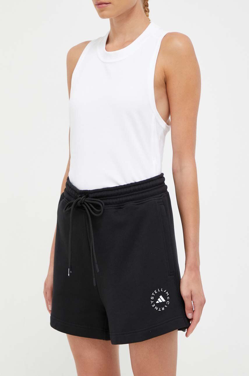 Βαμβακερό σορτσάκι adidas by Stella McCartney Terry Terry χρώμα: μαύρο IL3431 IK9093