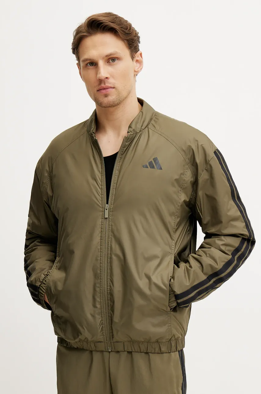 Μπουφάν adidas Essential χρώμα: πράσινο, JJ1202