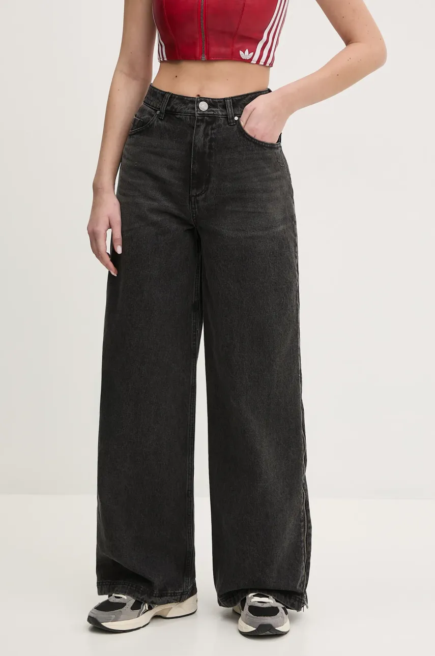 Τζιν παντελόνι adidas Originals DENIM ZIP PANT χρώμα: μαύρο, JX9211