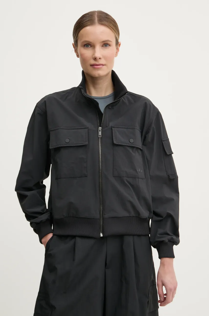 Μπουφάν adidas Originals Essential χρώμα: μαύρο, JD4792