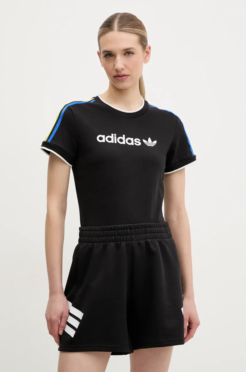Μπλουζάκι adidas Originals Linear χρώμα: μαύρο, JD2724