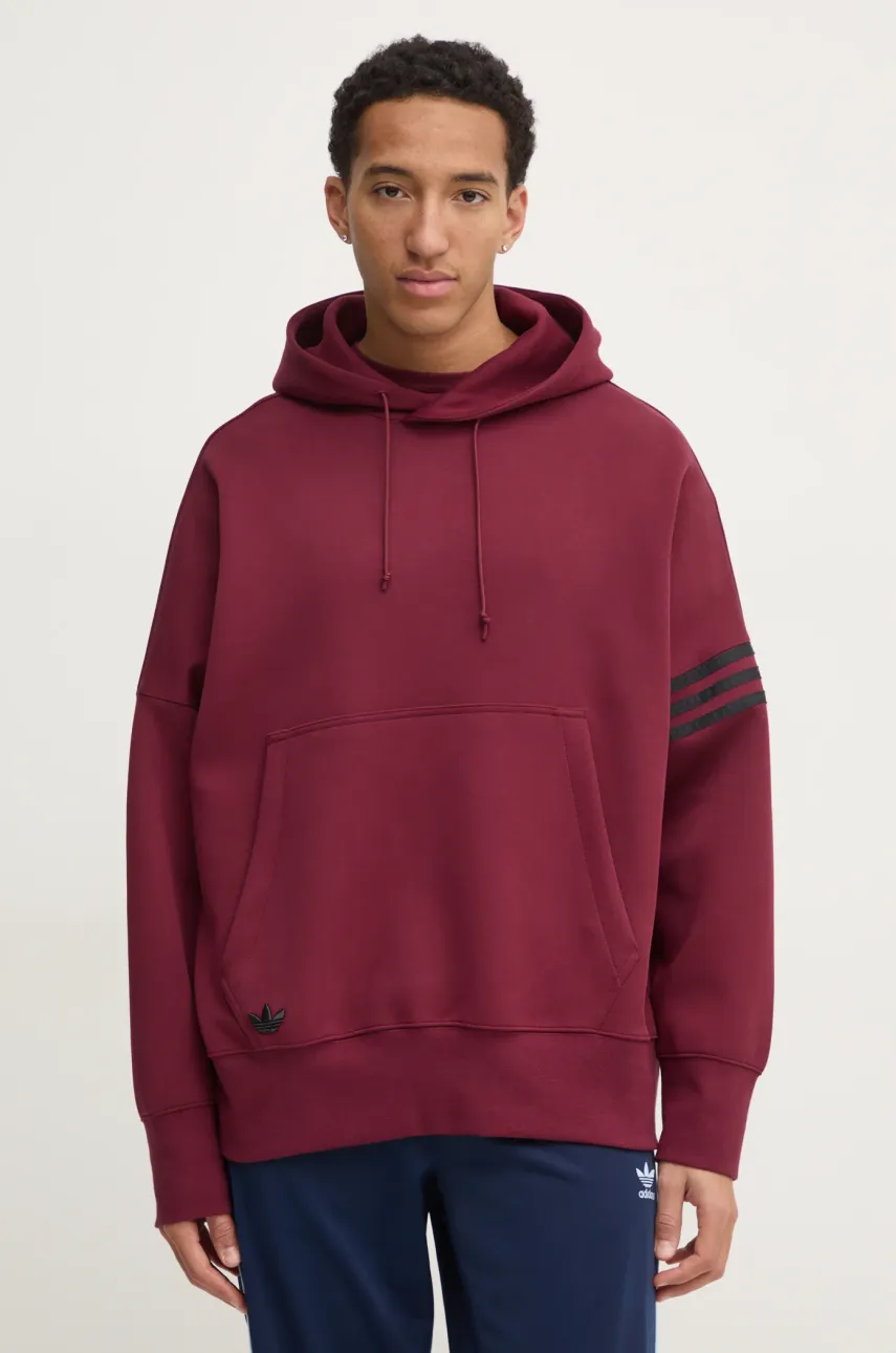 Μπλούζα adidas Originals Neuclassics χρώμα: μπορντό, με κουκούλα, JC9936
