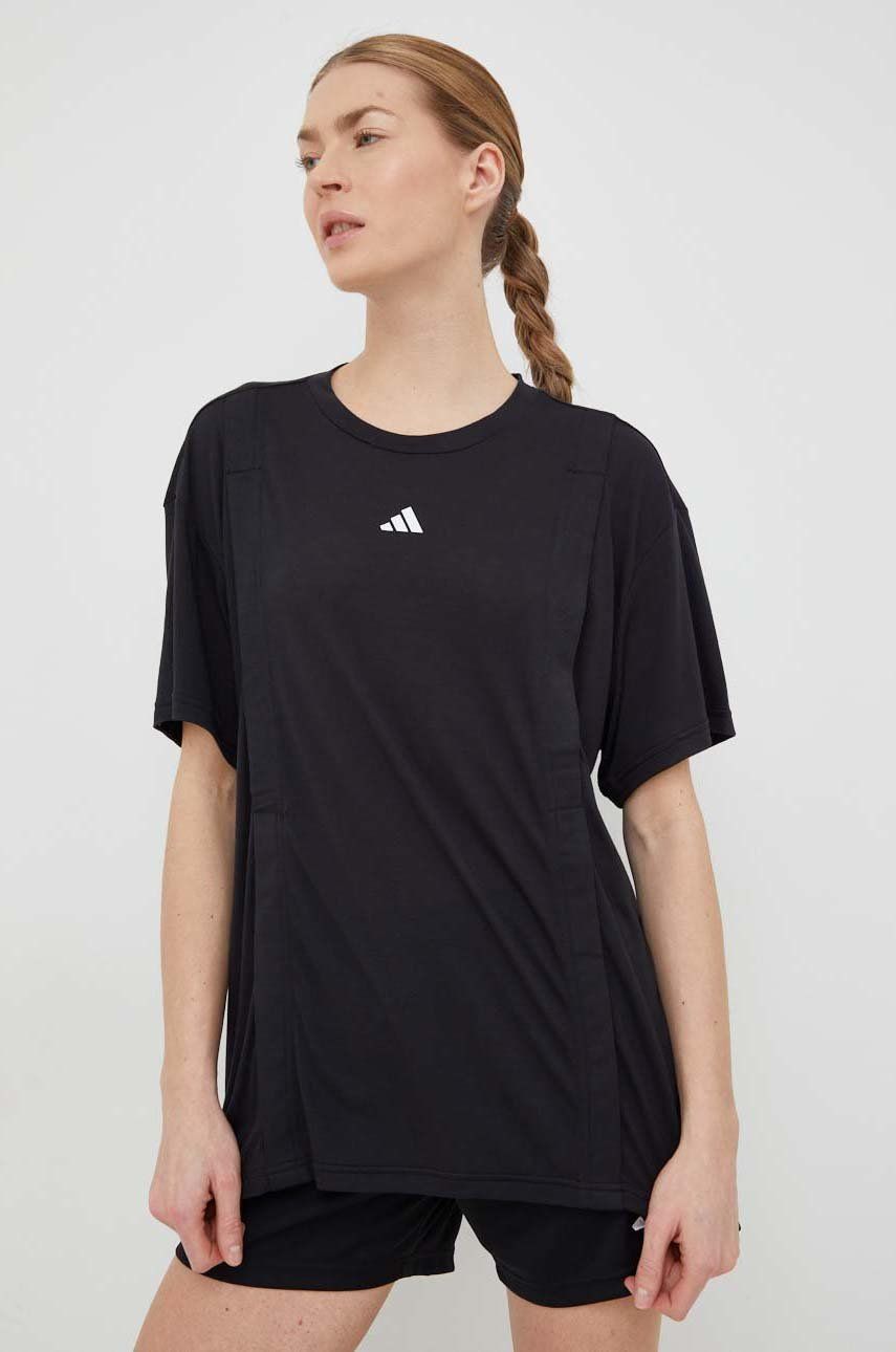 Μπλουζάκι προπόνησης εγκυμοσύνης adidas Performance Training Essentials χρώμα: μαύρο