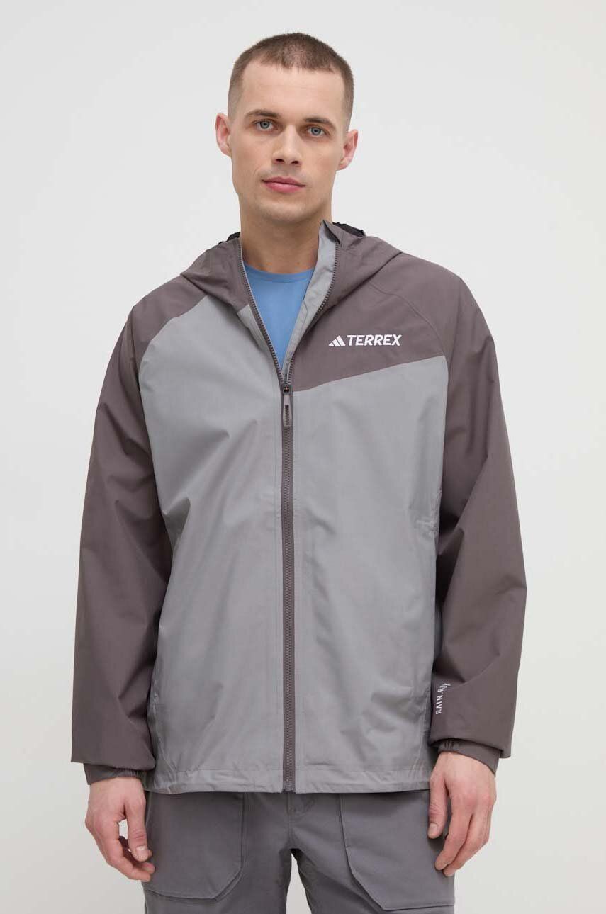 Αδιάβροχο μπουφάν adidas TERREX Multi TERREX Multi ανδρικό, χρώμα: γκρι IP1430