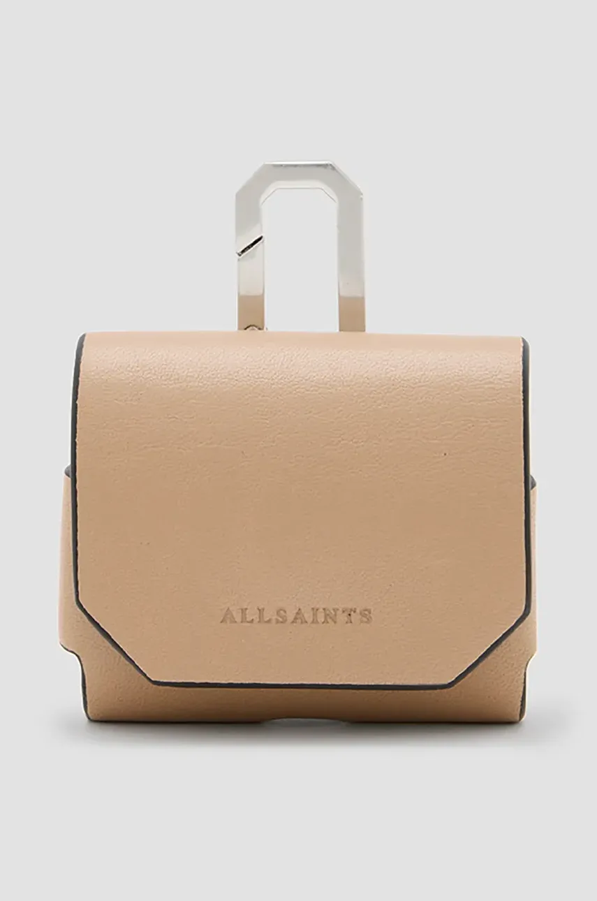 Δερμάτινη θήκη airpod AllSaints AIRPOD χρώμα: μπεζ, W275XC