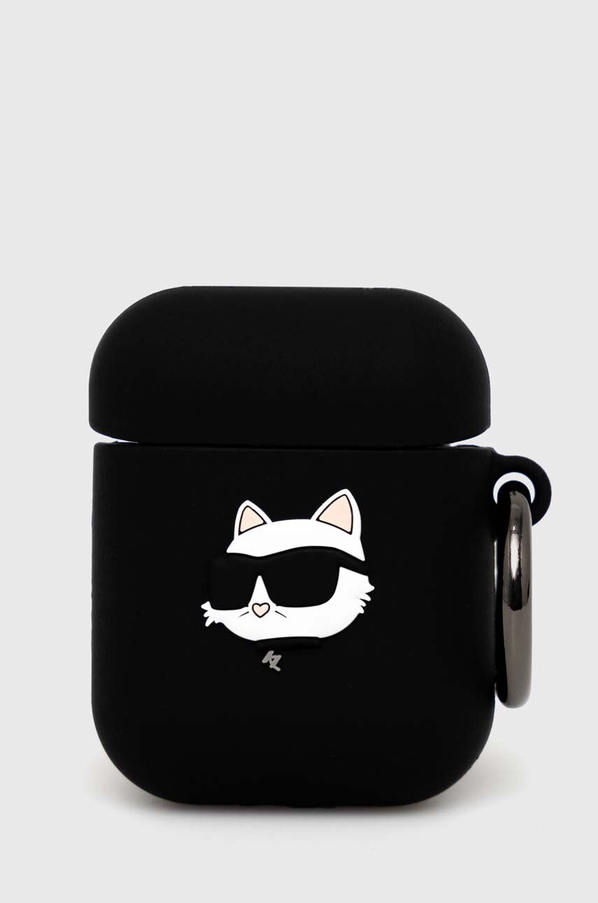 Θήκη για airpod Karl Lagerfeld AirPods 1/2 cover χρώμα: μαύρο
