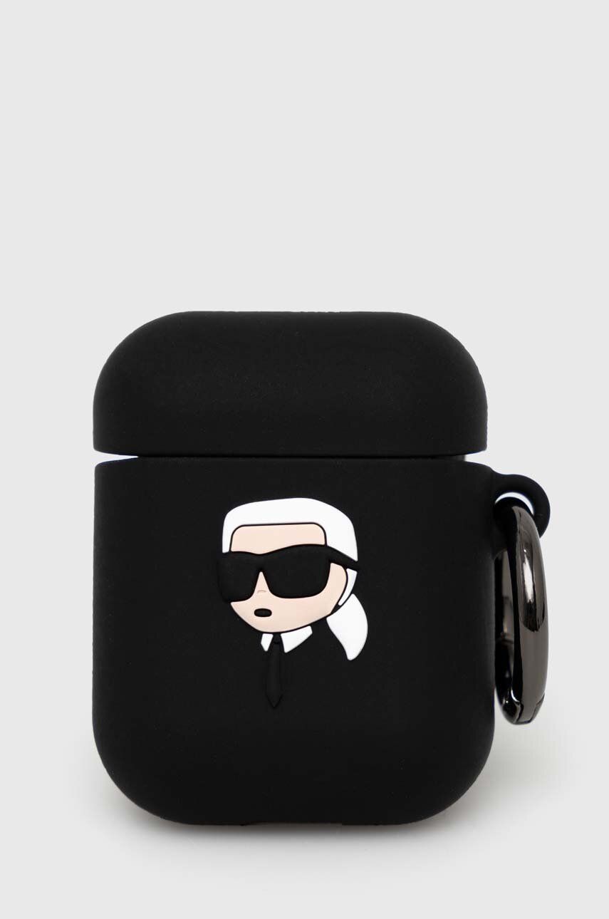 Θήκη για airpods Karl Lagerfeld AirPods 1/2 cover χρώμα: μαύρο