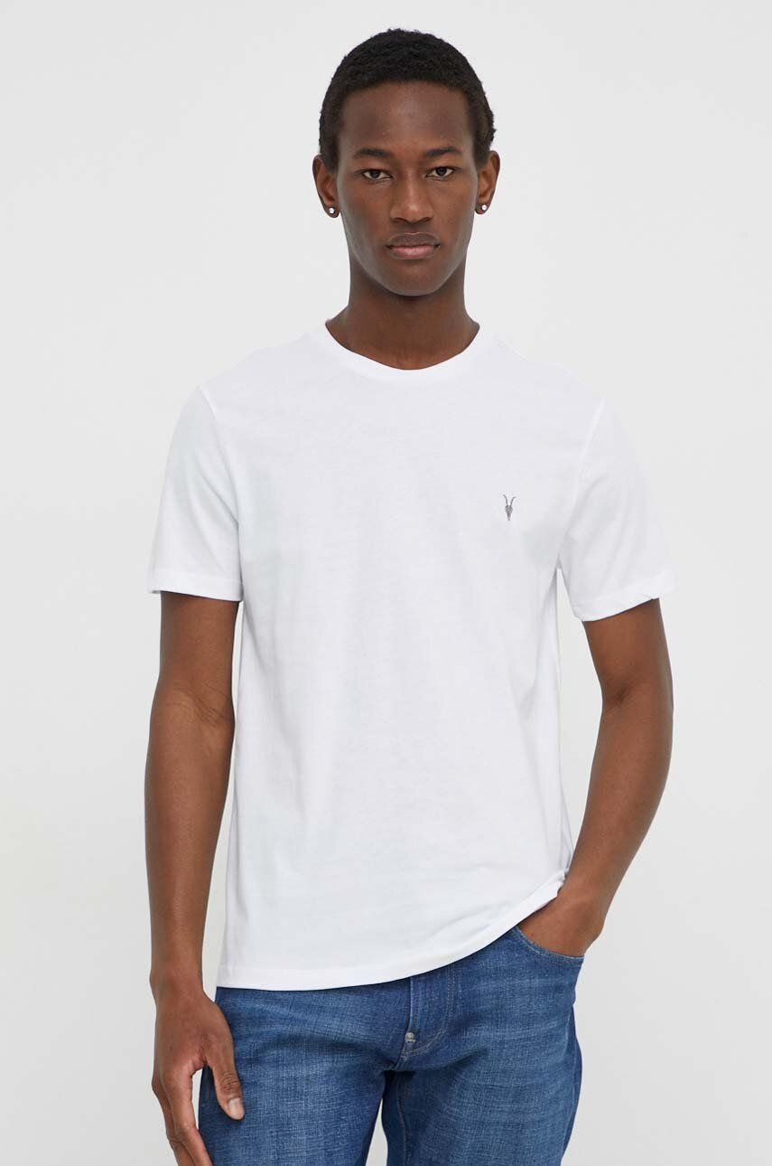 Βαμβακερό μπλουζάκι AllSaints 3-pack χρώμα: τιρκουάζ
