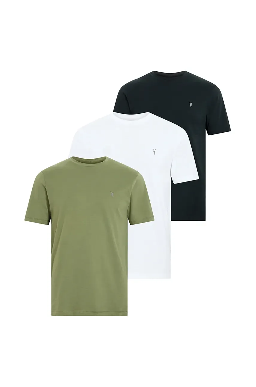Βαμβακερό μπλουζάκι AllSaints BRACE 3-pack ανδρικά, χρώμα: πολύχρωμο, M031JB