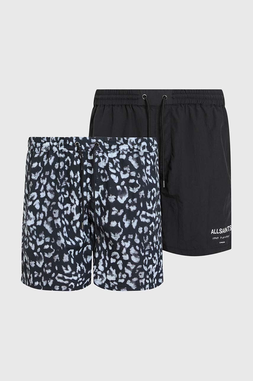 Μαγιό AllSaints LANI 2 PK SWIMSHORT 2-pack χρώμα: μαύρο, M013WA