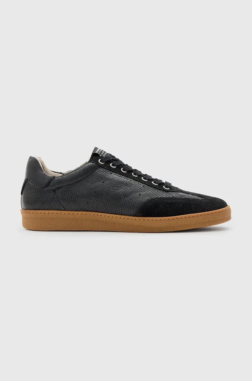 Δερμάτινα αθλητικά παπούτσια AllSaints Leo Low Top χρώμα: μαύρο, M008FC