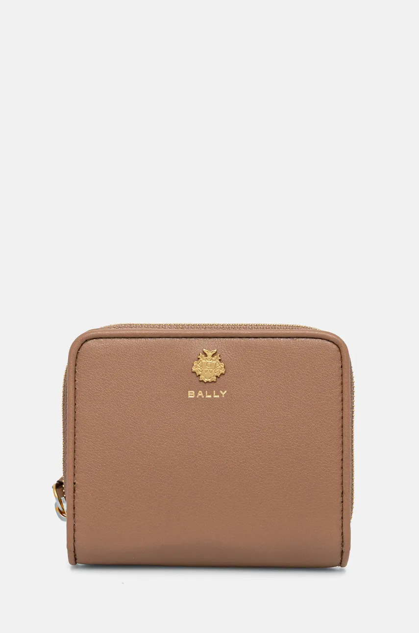 Δερμάτινο πορτοφόλι Bally γυναικείο, χρώμα: καφέ, WLW01W