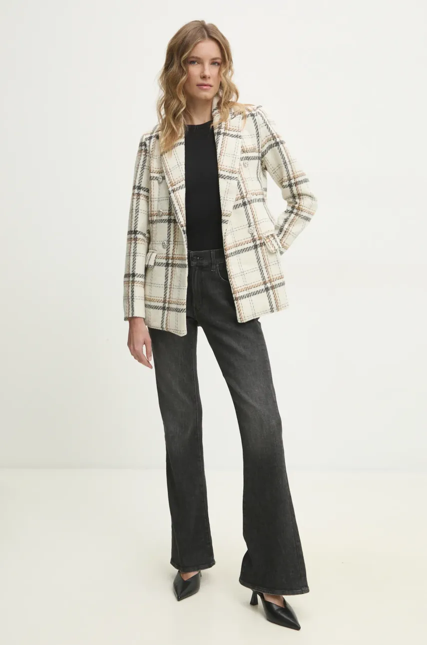 Βαμβακερό blazer Answear Lab χρώμα: μπεζ