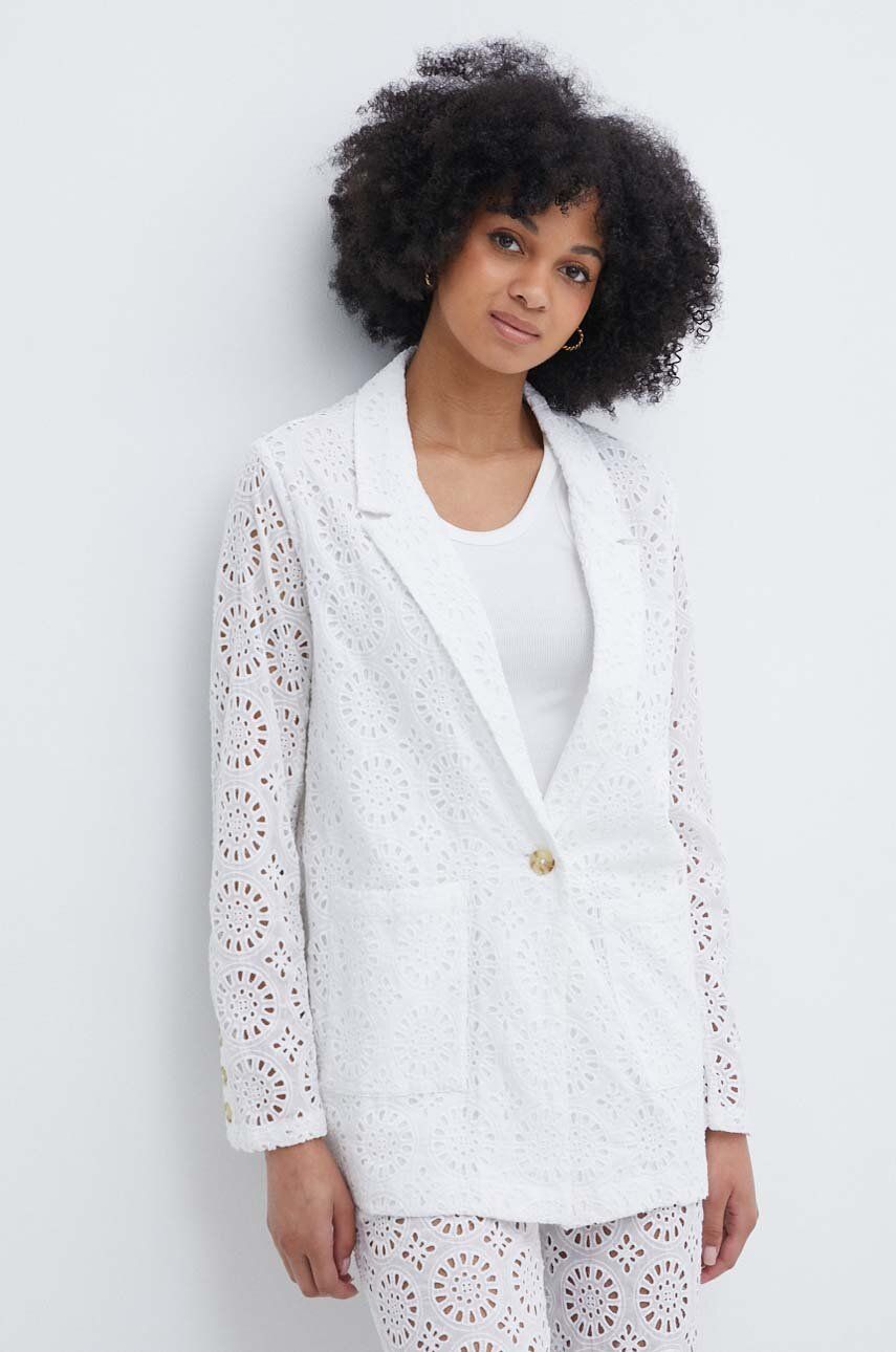 Βαμβακερό blazer Pepe Jeans MARISA MARISA χρώμα: μπεζ, PL402376 PL402376