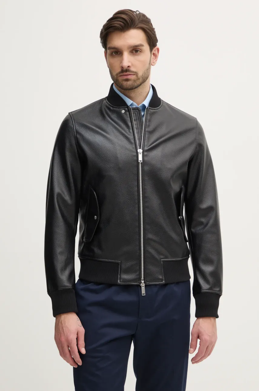 Μπουφάν bomber Sisley ανδρικό, χρώμα: μαύρο, 2G7YSN03Q