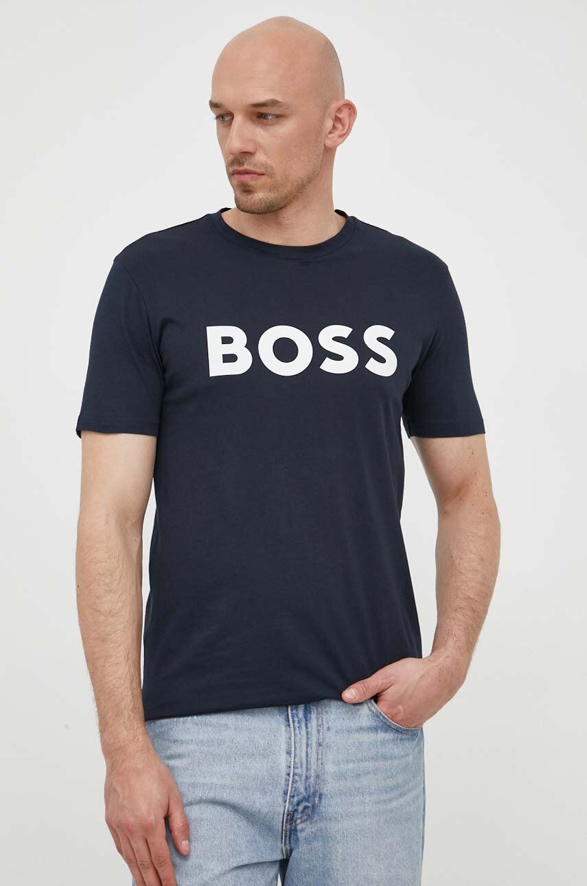 Βαμβακερό μπλουζάκι BOSS BOSS CASUAL ανδρικά, χρώμα: ναυτικό μπλε, 50481923
