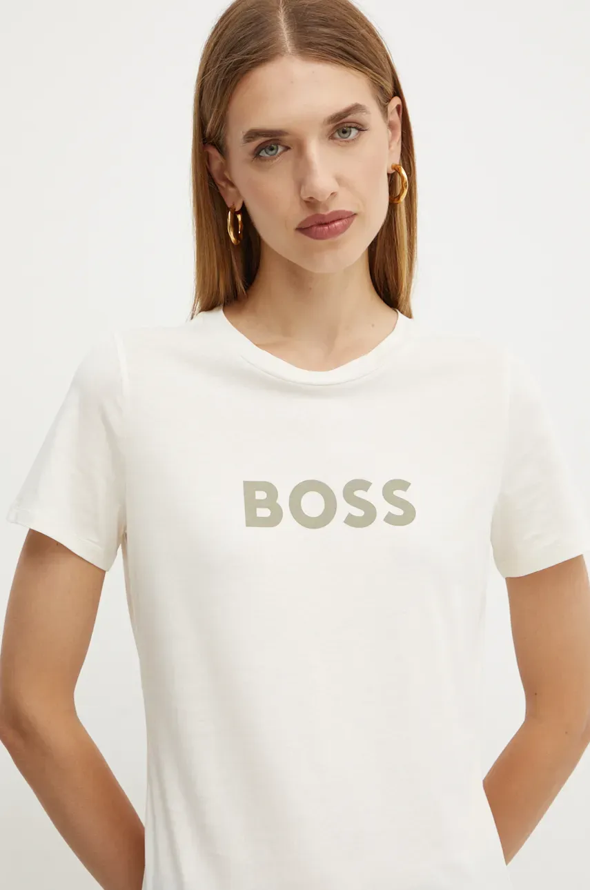 Βαμβακερό μπλουζάκι Boss Orange BOSS ORANGE γυναικείο, χρώμα: άσπρο, 50501139