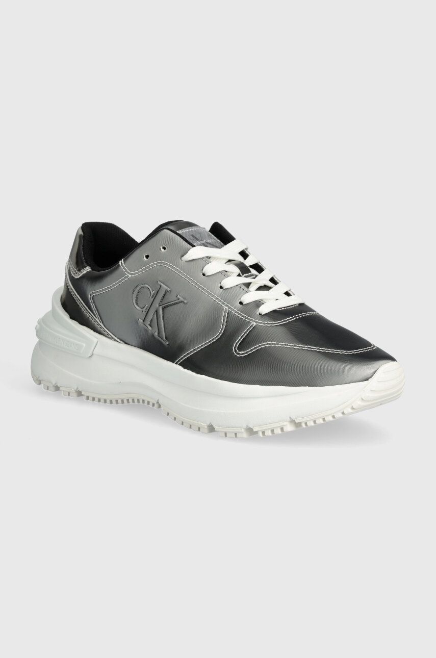 Αθλητικά Calvin Klein Jeans CHUNKY RUNNER LOW V MG DC CHUNKY RUNNER LOW V MG DC χρώμα: ασημί, YW0YW01424 YW0YW01424