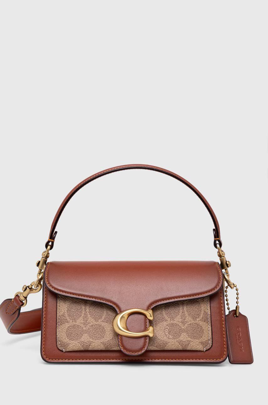 Δερμάτινη τσάντα Coach Tabby Shoulder Bag 20 χρώμα: καφέ
