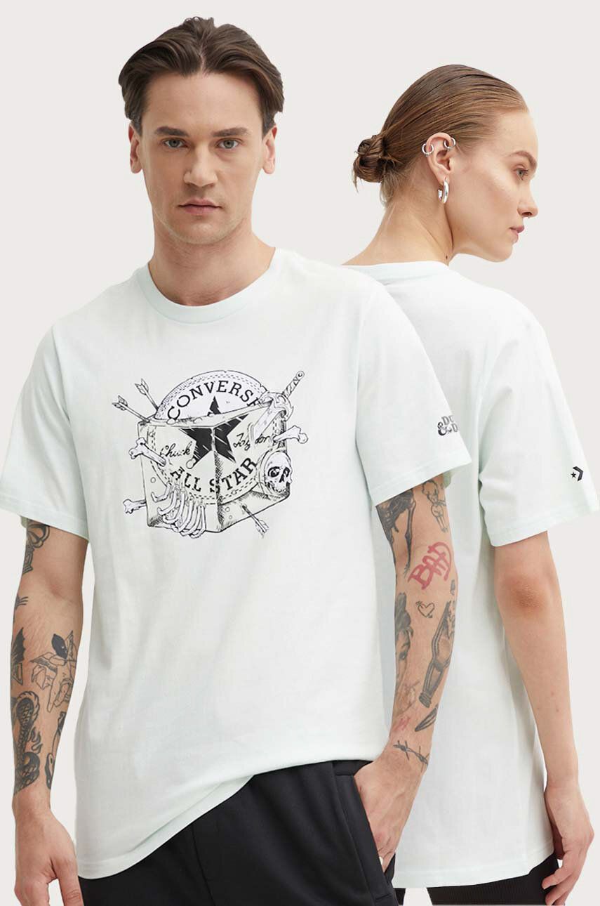 Βαμβακερό μπλουζάκι Converse Converse x DUNGEONS AND DRAGONS χρώμα: πράσινο, 10027139-A01