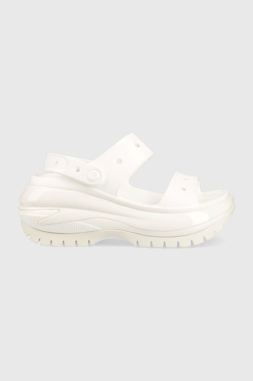 Παντόφλες Crocs Classic Mega Crush Sandal Classic Mega Crush Sandal Classic Mega Crush Sandal χρώμα: άσπρο, 207989 207989 207989