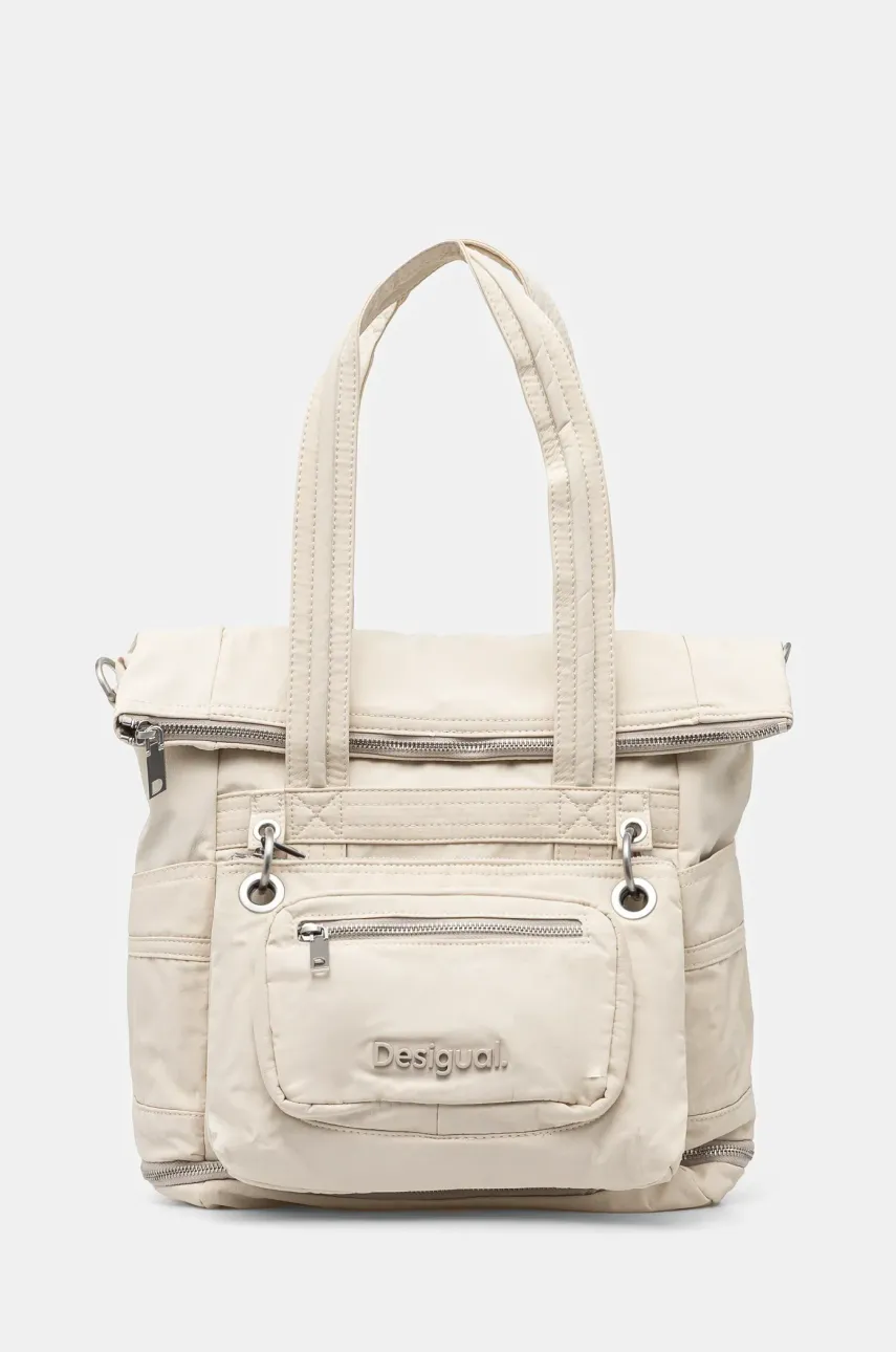 Σακίδιο πλάτης Desigual BASIC MODULAR VO χρώμα: μπεζ, 25SAKY08