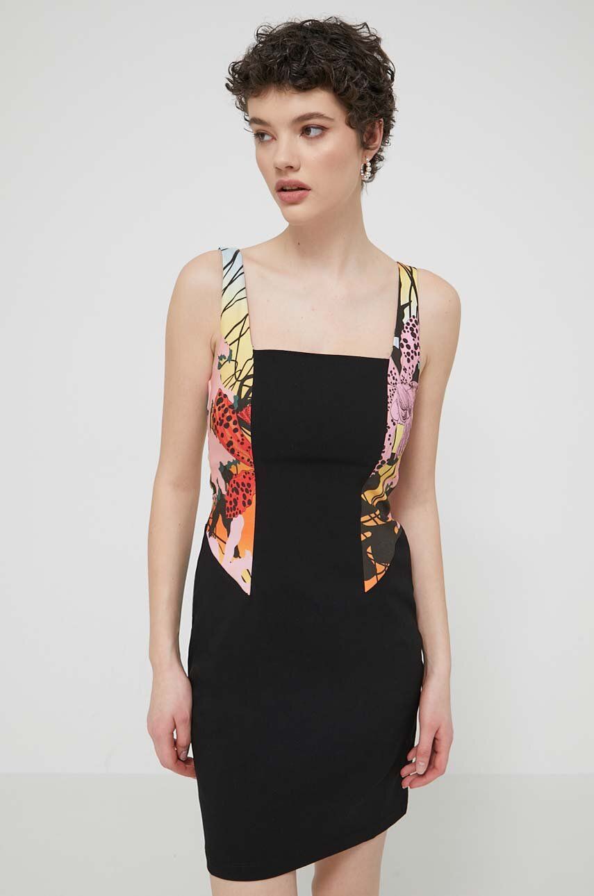 Φόρεμα Desigual MARBELLA LACROIX χρώμα: μαύρο, 24SWVW75