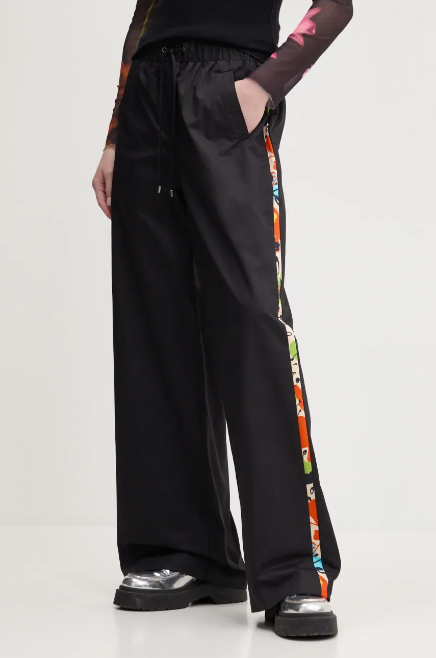 Βαμβακερό παντελόνι Desigual PAISLEY LACROIX χρώμα: μαύρο, 25SWPW19