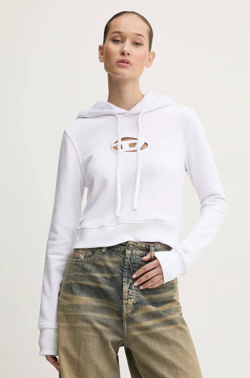 Μπλούζα Diesel F-SLIMMY-HOOD-OD χρώμα: άσπρο, με κουκούλα, A15714.0GRAC