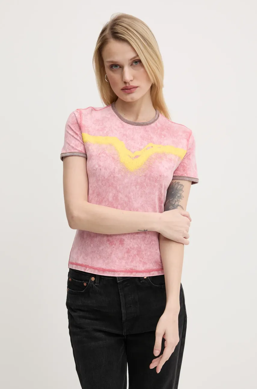 Μπλουζάκι Diesel T-UNCUTIE-LONG-Q3 T-SHIRT χρώμα: ροζ, A17316.0SLBB