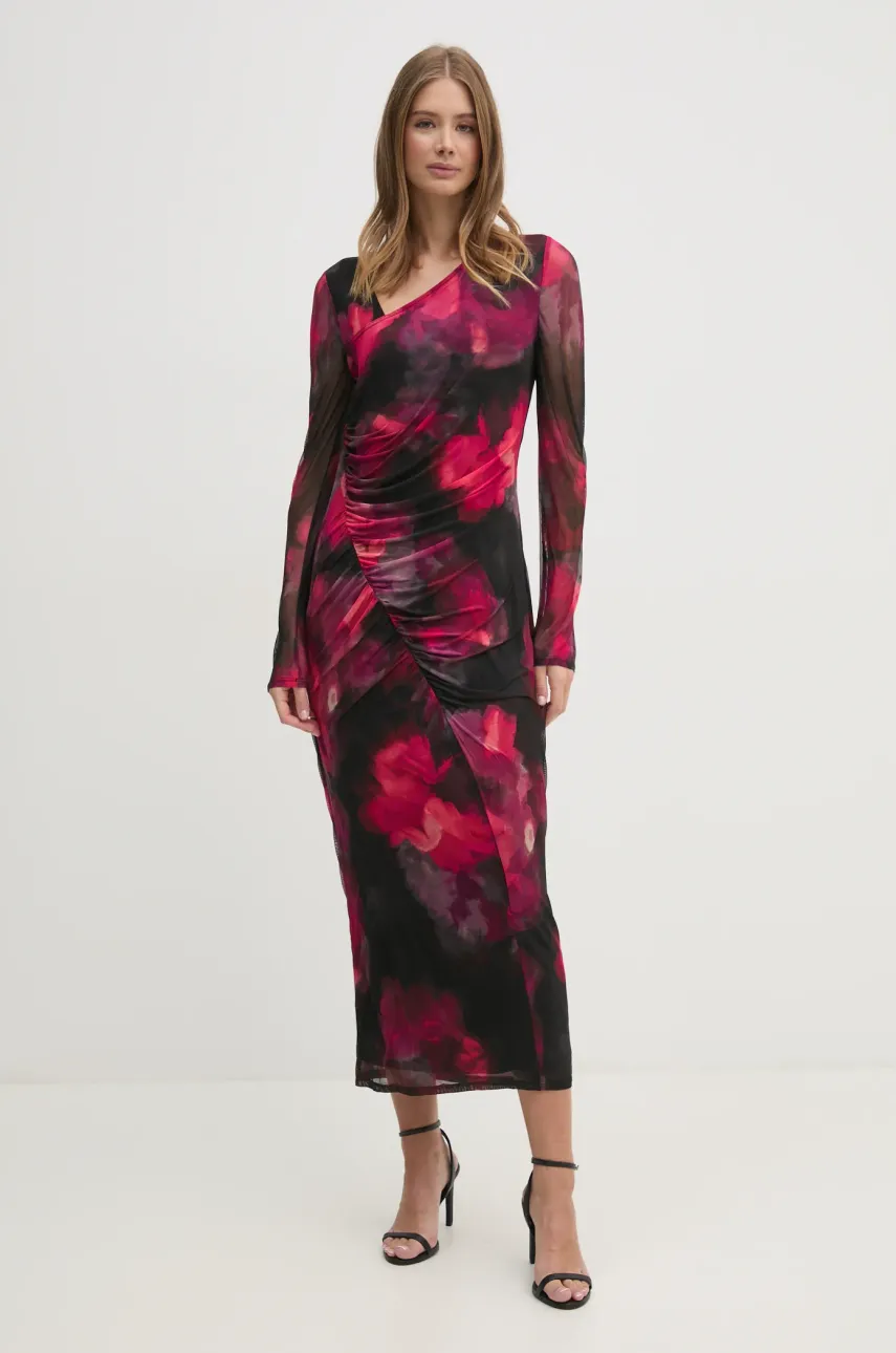 Φόρεμα Dkny χρώμα: ροζ, DD4KU42A