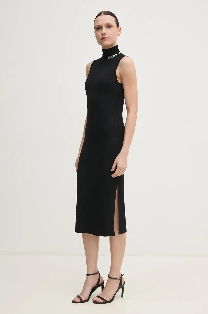 Φόρεμα Dkny χρώμα: μαύρο, DJ5R0663