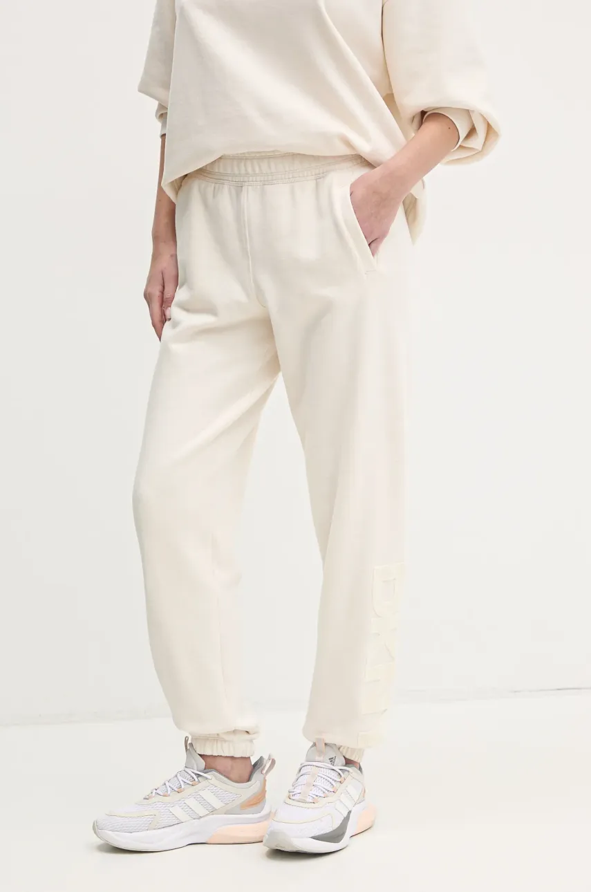 Παντελόνι φόρμας Dkny χρώμα: μπεζ, DP5P3585