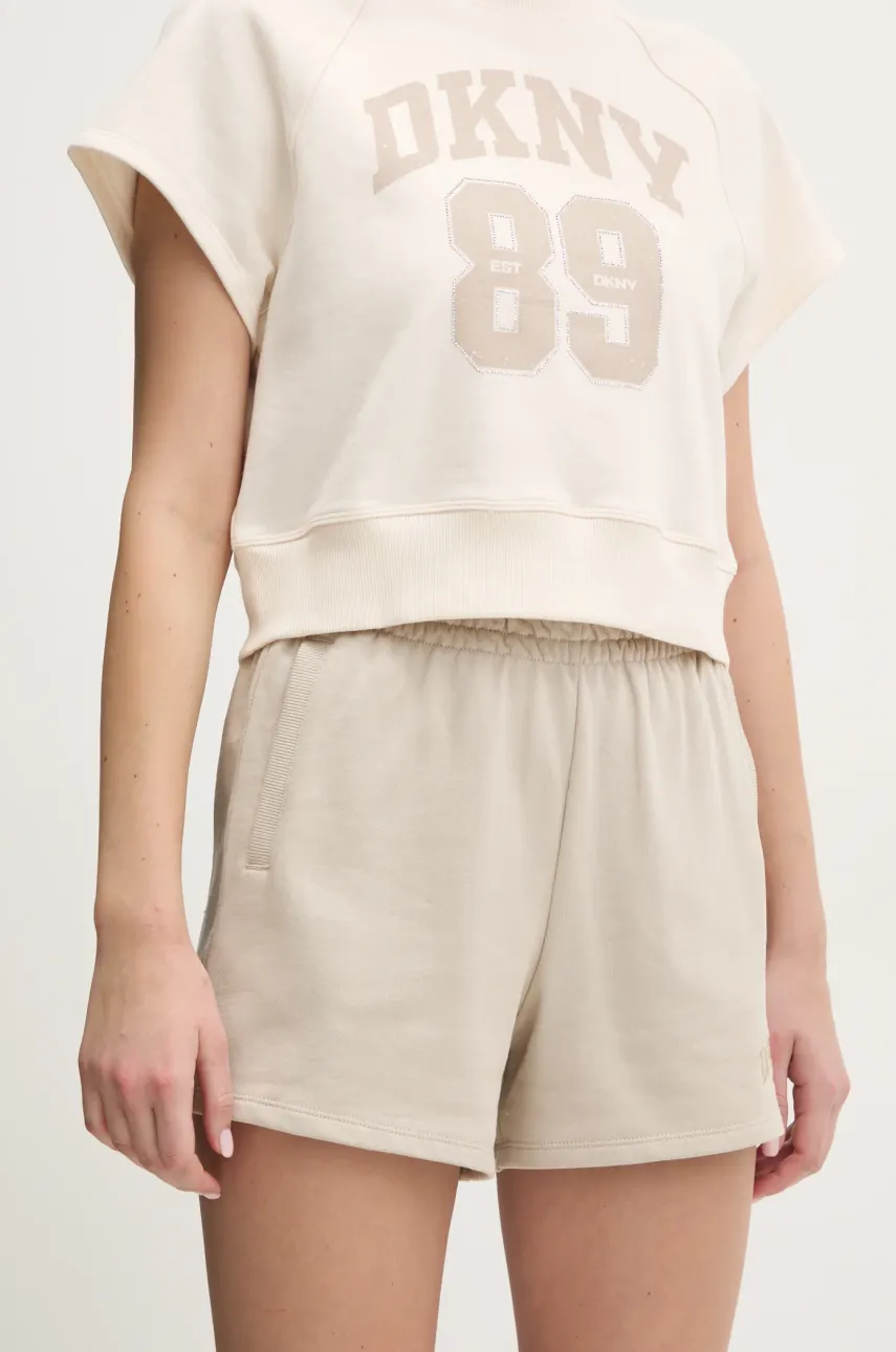 Βαμβακερό σορτσάκι Dkny χρώμα: μπεζ, DP5S5252