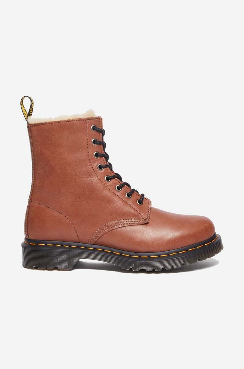 Δερμάτινες μπότες Dr. Martens Dr. Martens Serana 27782225 γυναικεία, χρώμα: καφέ F3DM27782225