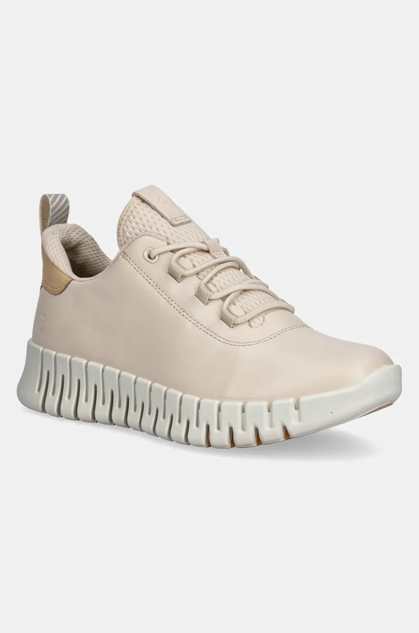 Δερμάτινα αθλητικά παπούτσια Ecco Gruuv Sneaker Lea χρώμα: μπεζ, 218203-60720