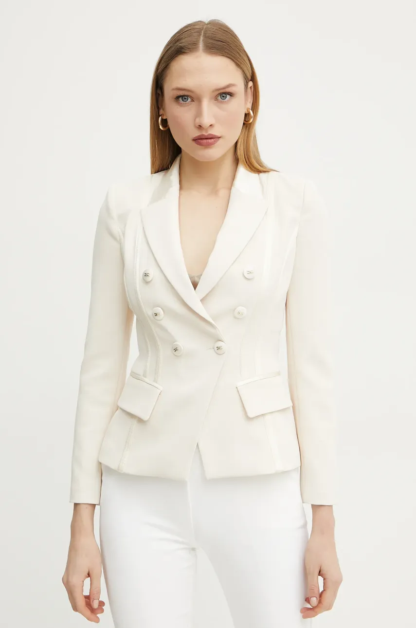 Σακάκι Elisabetta Franchi χρώμα: μπεζ, GI14251E2