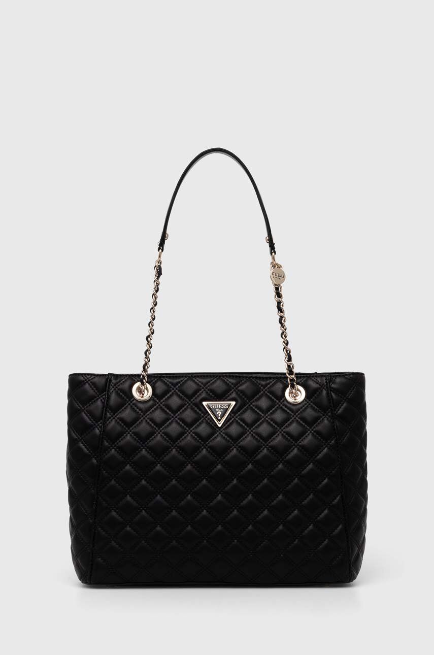 Τσάντα Guess GIULLY χρώμα: μαύρο, HWQG87 48240