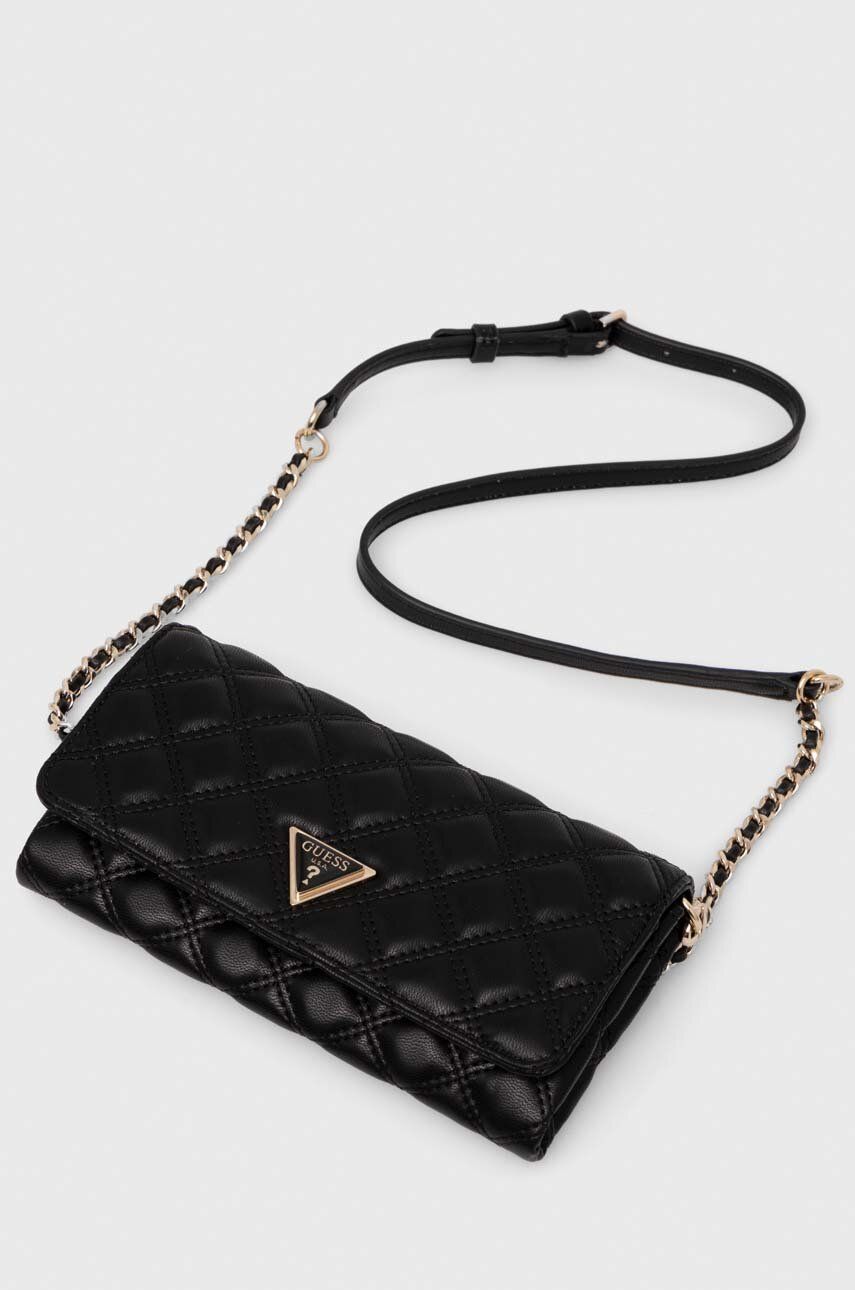 Τσάντα Guess GIULLY χρώμα: μαύρο, HWQG87 48750