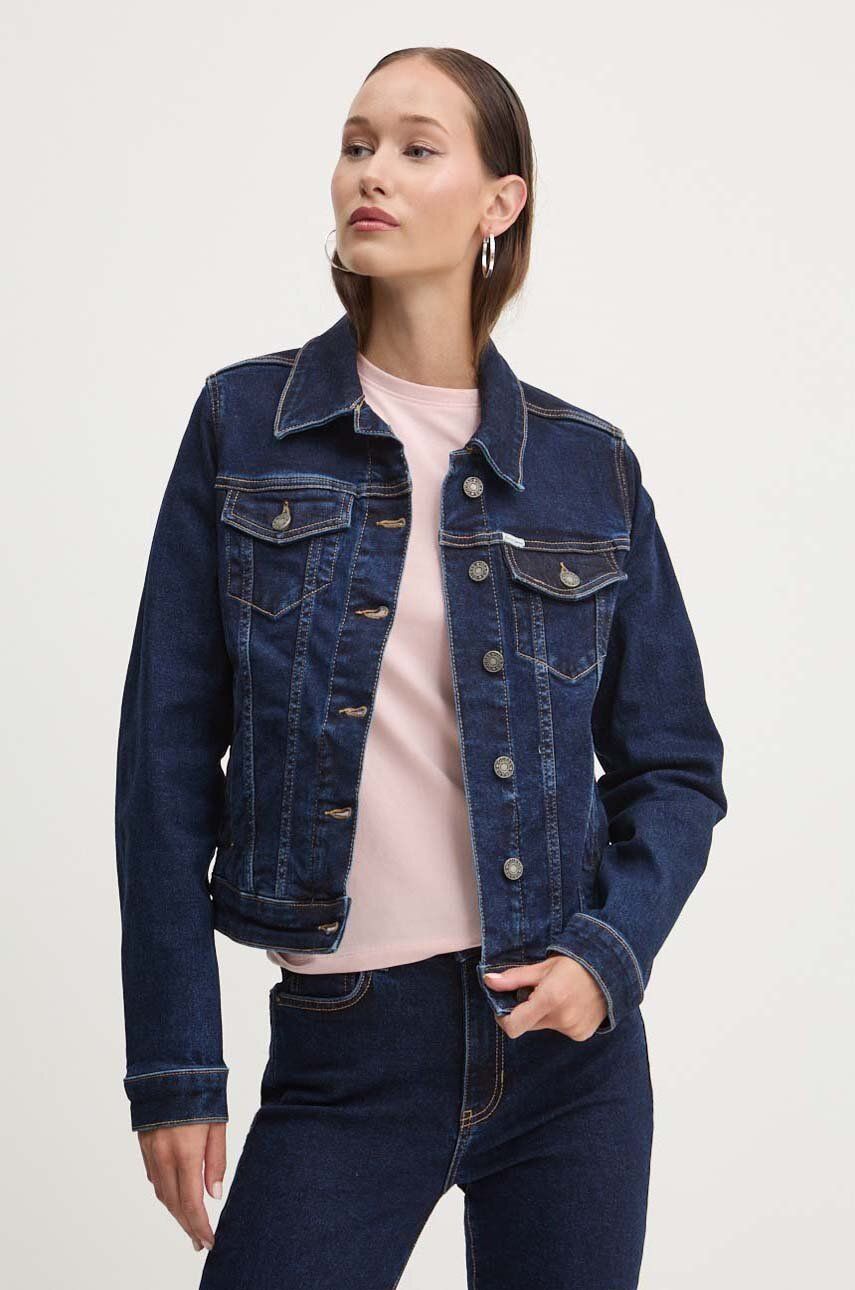 Τζιν μπουφάν Guess Jeans χρώμα: ναυτικό μπλε, W4YN55 D5CB1