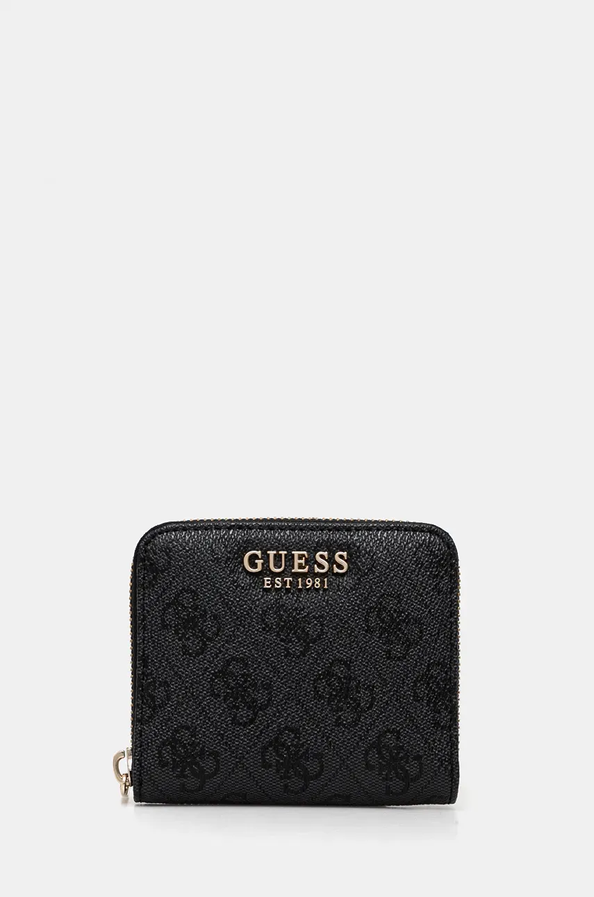 Πορτοφόλι Guess LAUREL χρώμα: μαύρο, SWSG85 00137