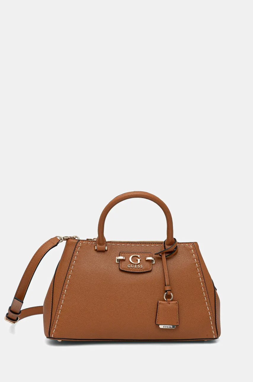 Τσάντα Guess NASTRA χρώμα: καφέ, HWBG96 37060