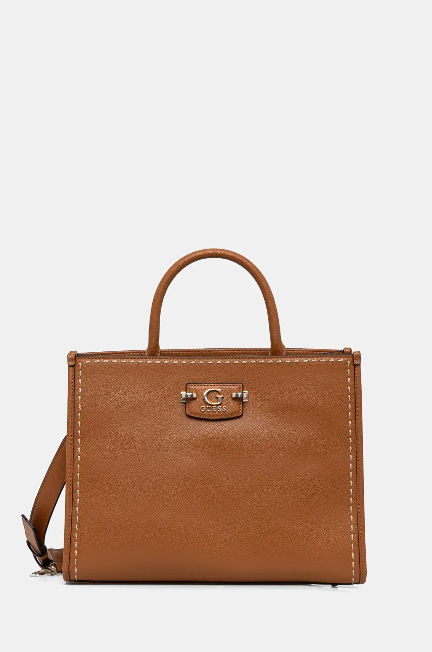 Τσάντα Guess NASTRA χρώμα: καφέ, HWBG96 37220