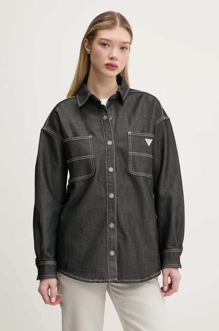 Πουκάμισο Guess Originals χρώμα: γκρι, W5RG67 D5L30
