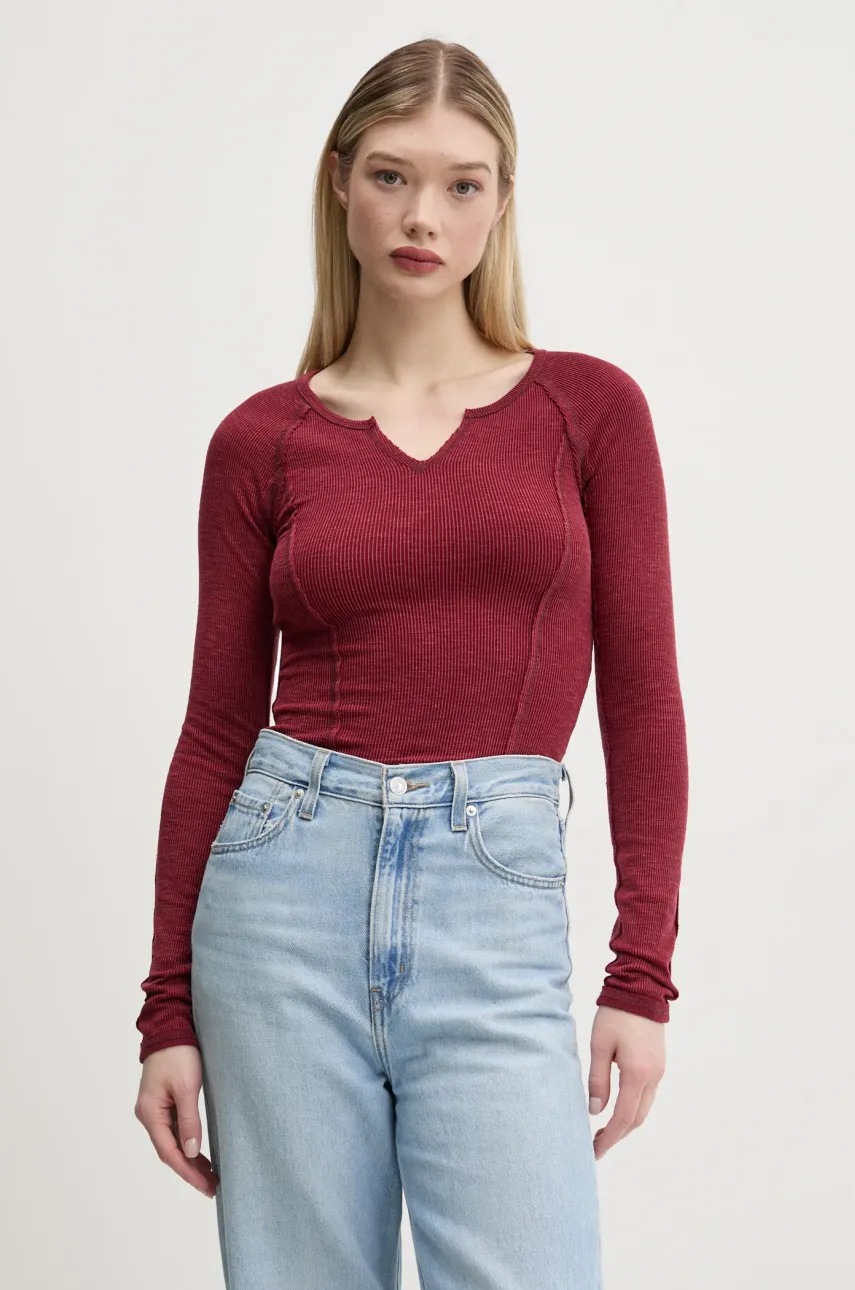 Μακρυμάνικο Guess Originals χρώμα: μπορντό, W5RP42 KCGB0