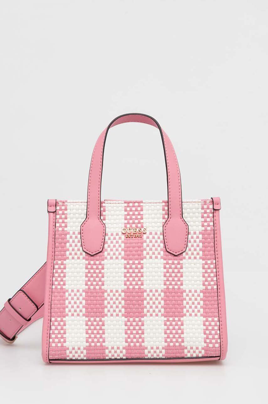 Τσάντα Guess SILVANA χρώμα: ροζ, HWGG86 65770