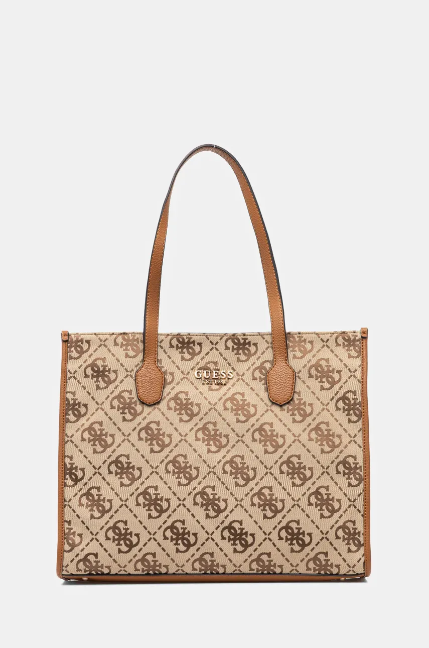 Τσάντα Guess SILVANA χρώμα: μπεζ, HWJO86 65240